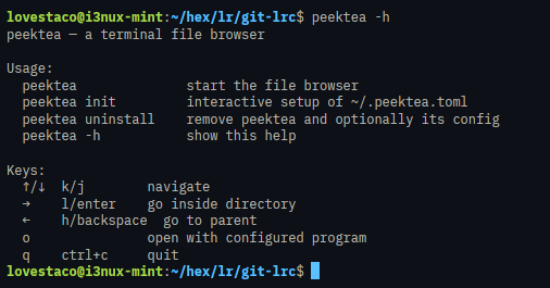 peektea -h